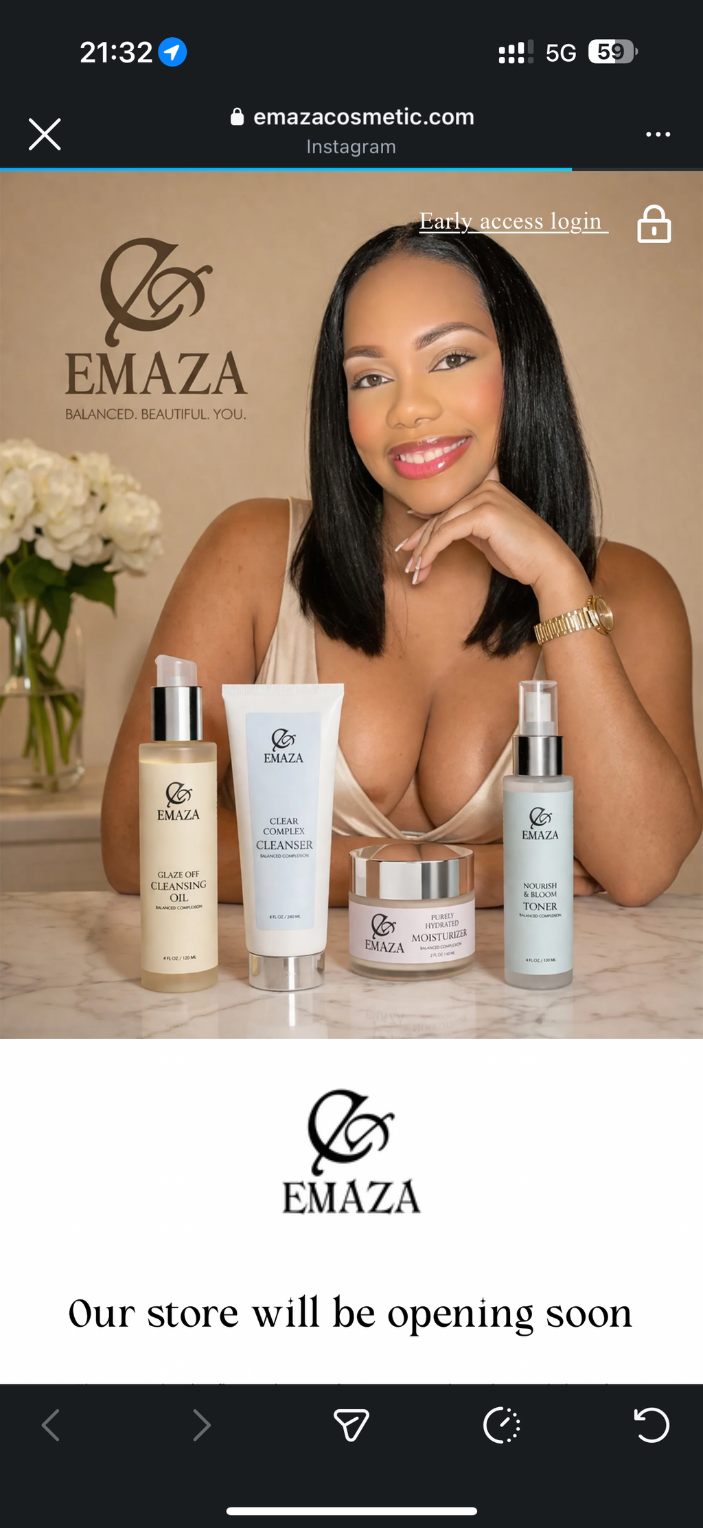 EMAZA Skincare - website redesign