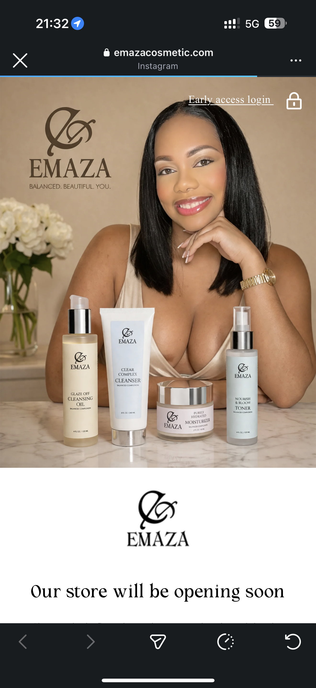 EMAZA Skincare - website redesign