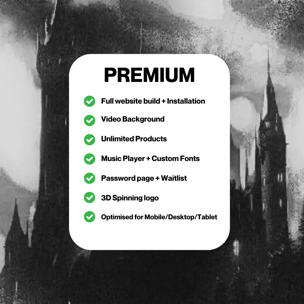 PREMIUM SHOPIFY WEBSITE BUILD [VIDEO BACKGROUND + 3D SPINNING LOGO]  24HR BUILD